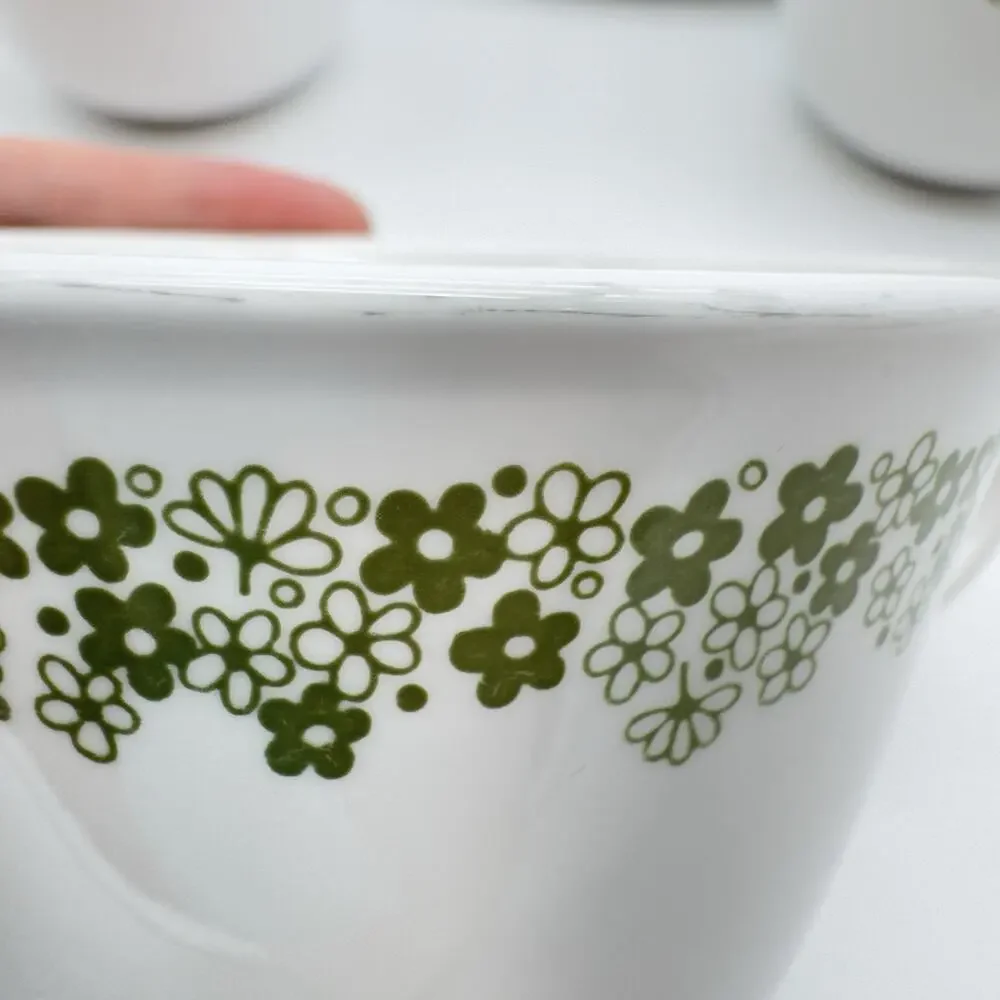Vintage Corelle Coffee Tea Cups Spring Blossom Crazy Daisy Lot of 4 Corning 8oz